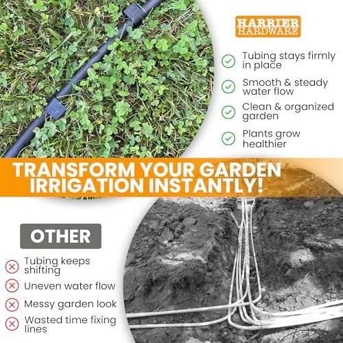 Harrier Hardware 1/2-Inch Irrigation Tubing Hold-Down Anchor Stakes, 1 x 6-Inch, 32-Pack for Garden Ground Securing Hoses - Image 5