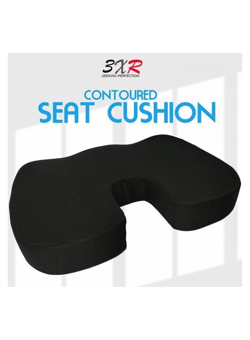 3XR Premium Quality Contoured Donut Cushion Memory Foam Pillow Donut Pillow Seat Cushion For Car  Chair  Home and Office 1 Pcs Black - Image 1