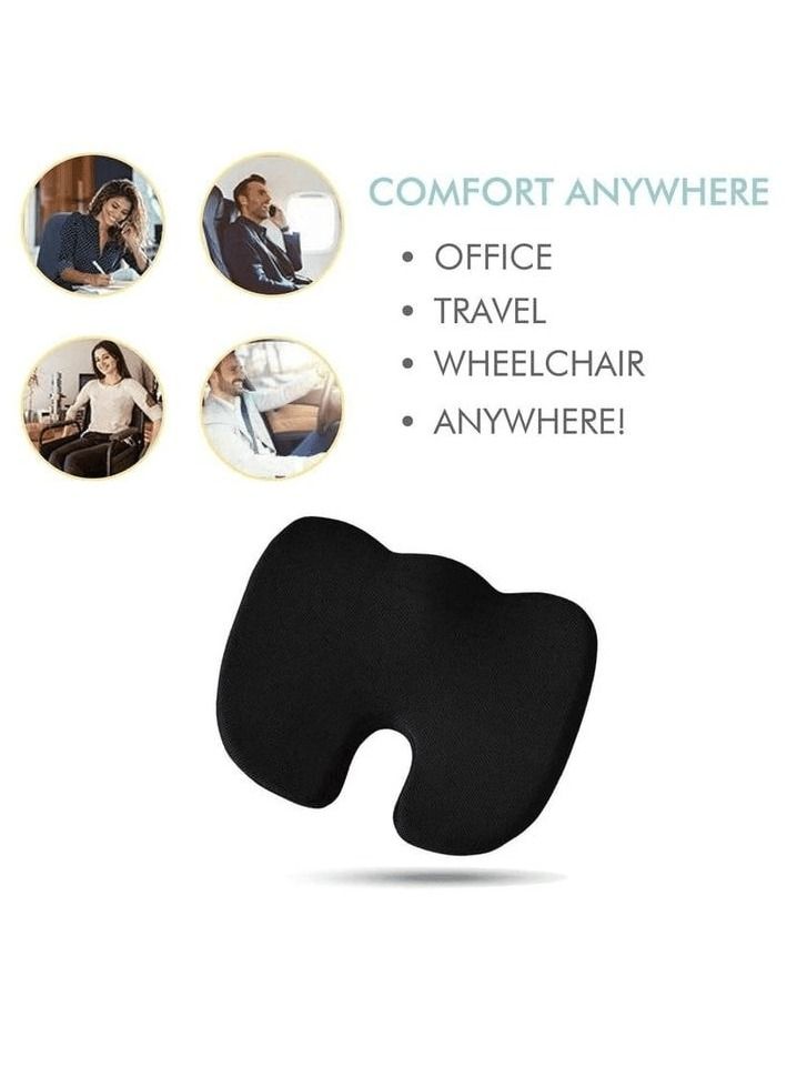 3XR Premium Quality Contoured Donut Cushion Memory Foam Pillow Donut Pillow Seat Cushion For Car  Chair  Home and Office 1 Pcs Black - Image 4