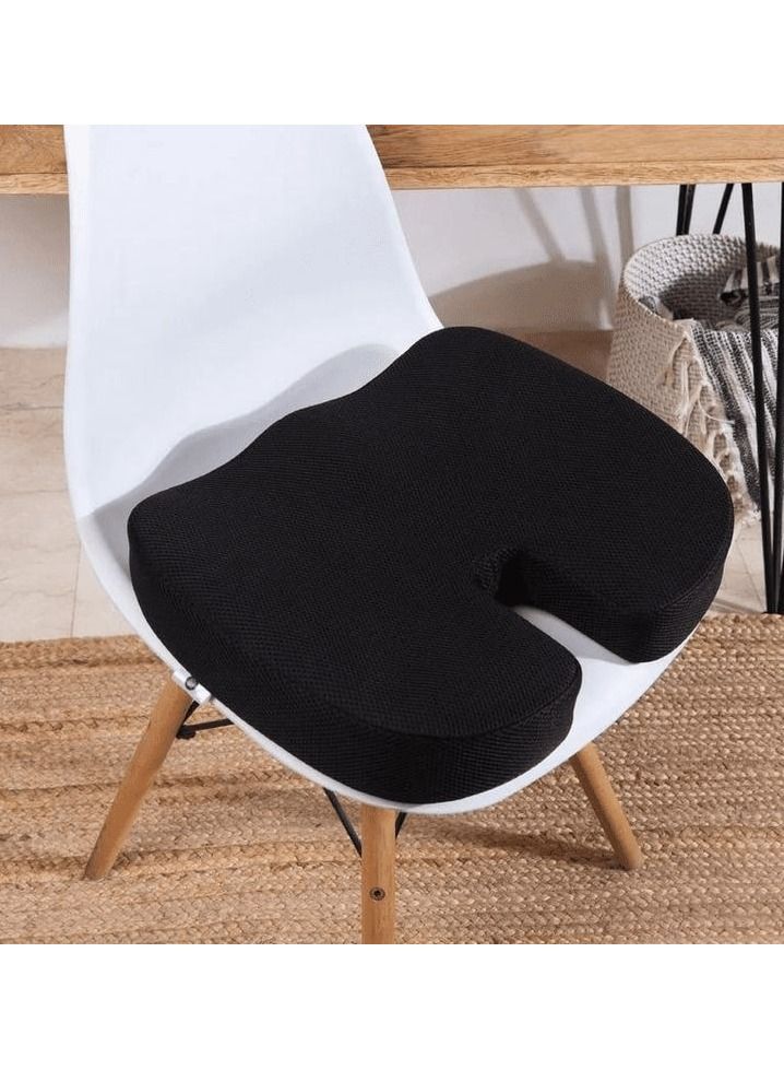 3XR Premium Quality Contoured Donut Cushion Memory Foam Pillow Donut Pillow Seat Cushion For Car  Chair  Home and Office 1 Pcs Black - Image 3