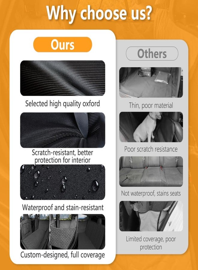 BEERTE Dog Car Seat Cover Fit for Nissan Rogue 2021-2025 Oxford Waterproof Scratchproof Dog Car Seat Cover for Back Seat Pet Seat Cover for Dogs Car Hammock with Mesh Window (Black Green) - Image 5