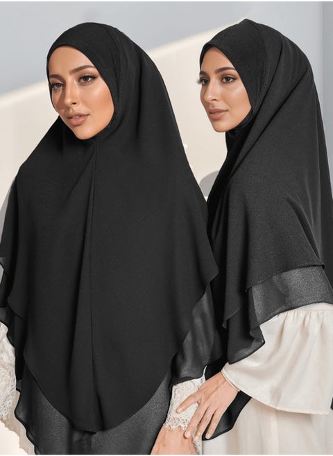 Double Chiffon Black Hijab