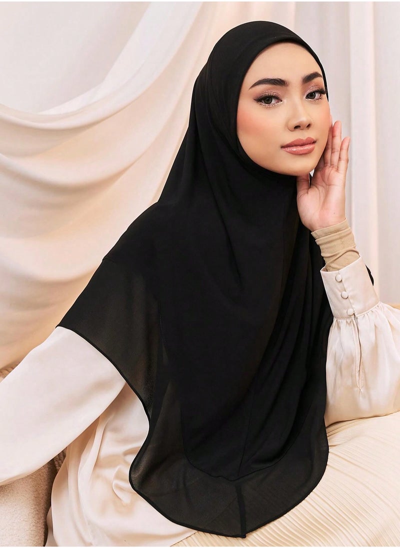 Generic - Double Chiffon Black Hijab - Image 1