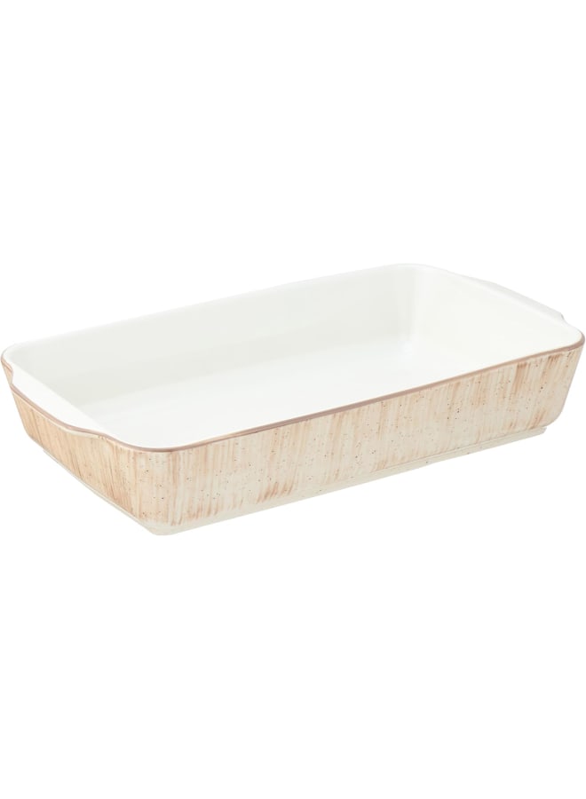 Zinnia Rosa By Zinnia Porcelain Art Rectangular Tajin, Medium, Folio Beige - Image 1