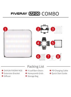 Zhiyun Zhiyun M20 Combo LED Video Light Bi - Color LED 2700K- 6500K  - Image 2