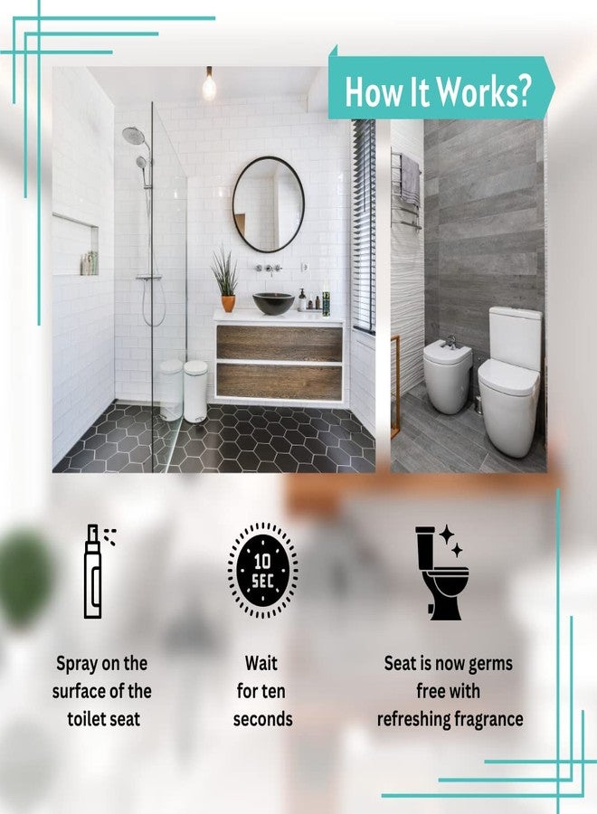 No-O Toilet Seat Sanitizer Spray (30ml - Pack Of 2) - Mint | Reduces The Risk Of UTI & Other Infections | Kills 99.9% Germs & Travel Friendly | Anti Odour, Deodorizer… - Image 3