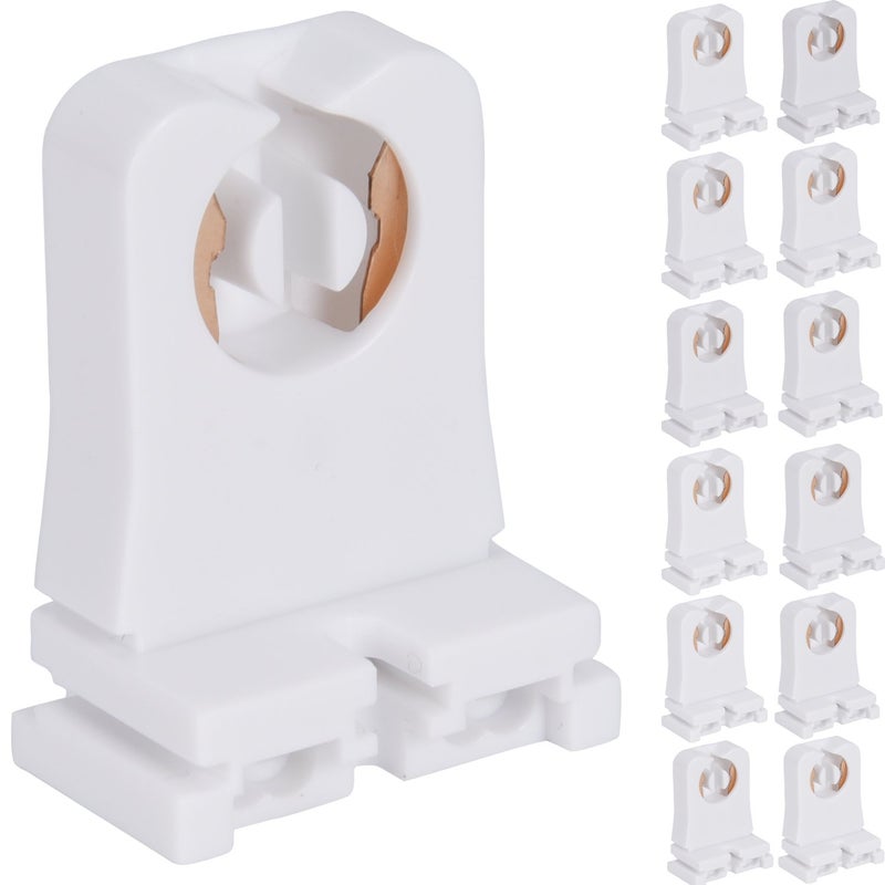 JACKYLED Non-shunted Turn Type T8 Lamp Holder JACKYLED UL Socket Tombstone (12 Packs) - Image 1