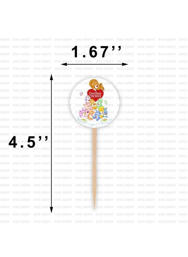 One Shot Care Bears Cupcake Toppers Cousins - 12 Count, Multicolored, Birthday - Image 2