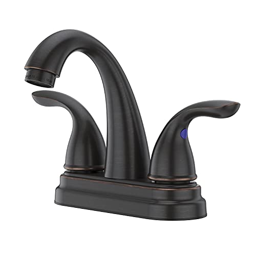 Pfister Pfirst Series Bathroom Sink Faucet, 4-Inch Centerset, 2-Handle, 3-Hole, Tuscan Bronze Finish, LG148700Y - Image 1