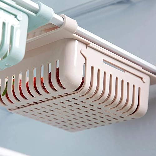RIDHMIN RIDHMIN Adjustable Refrigerator plastic Storage Expandable Fridge Rack Basket Freeze Space Saver Drawer Sliding Vegetable Organizer Tray Box Pack of 4 - Image 2