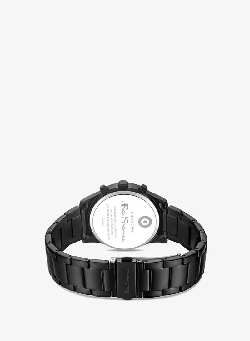 Ben Sherman black Cambridge Black Dial Black Stainless Steel Bracelet Chronograph Watch for Men, 42mm for Men | Best Price UAE
