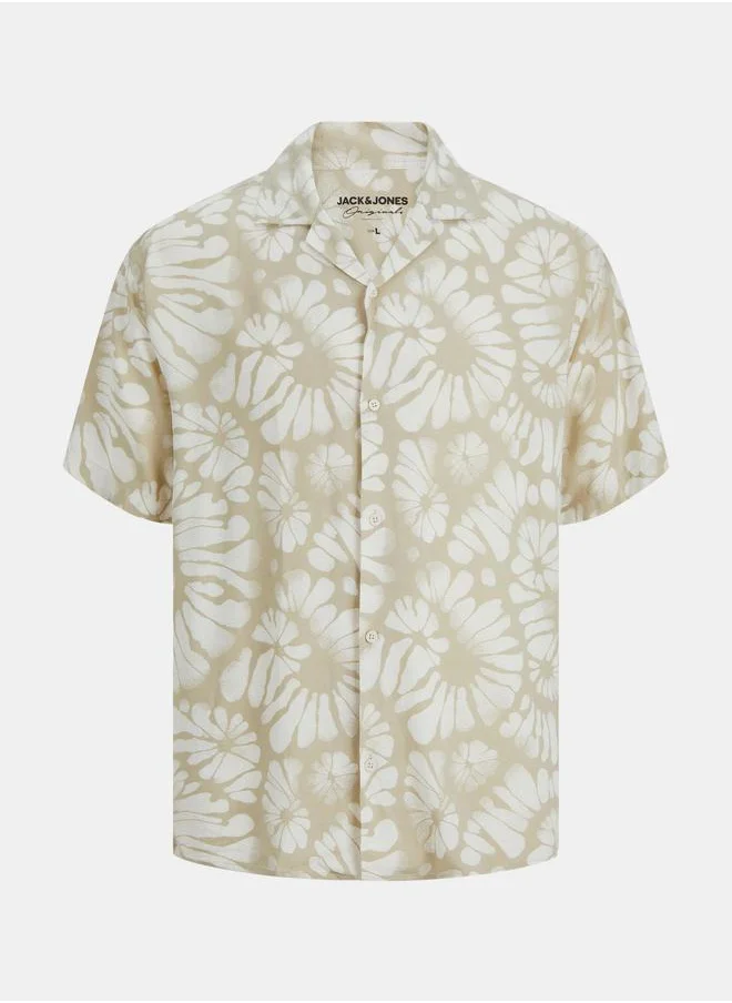JACK & JONES All Over Print Resort Collar Regular Fit Shirt