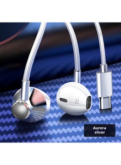 Generic BNR Headphones Are Suitable For Huawei Eight Nuclear High-quality Apple Wire-controlled Gaming Computer Mobile Phone Earplugs-Color:S6 Digital Edition [Enjoy Silver] Eight Nuclear Subwoofer Gift Box Package + Storage Bag  - Image 1
