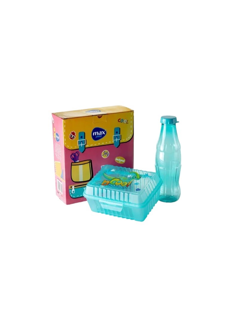 Generic Lunch box with water bottle, multi-colored 16359001  - Image 1