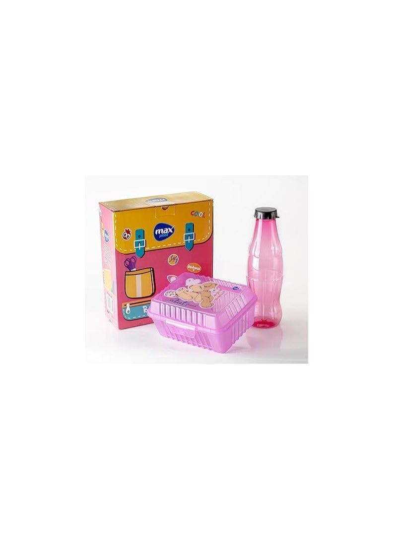 Generic Lunch box with water bottle, multi-colored 16359001  - Image 3
