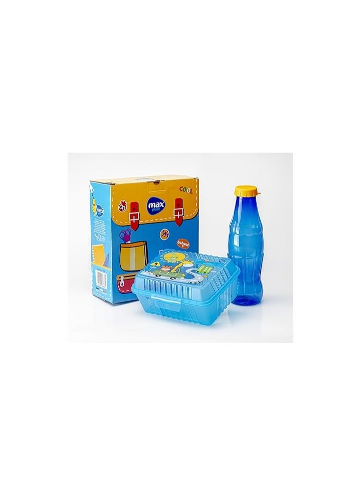 Generic Lunch box with water bottle, multi-colored 16359001  - Image 4