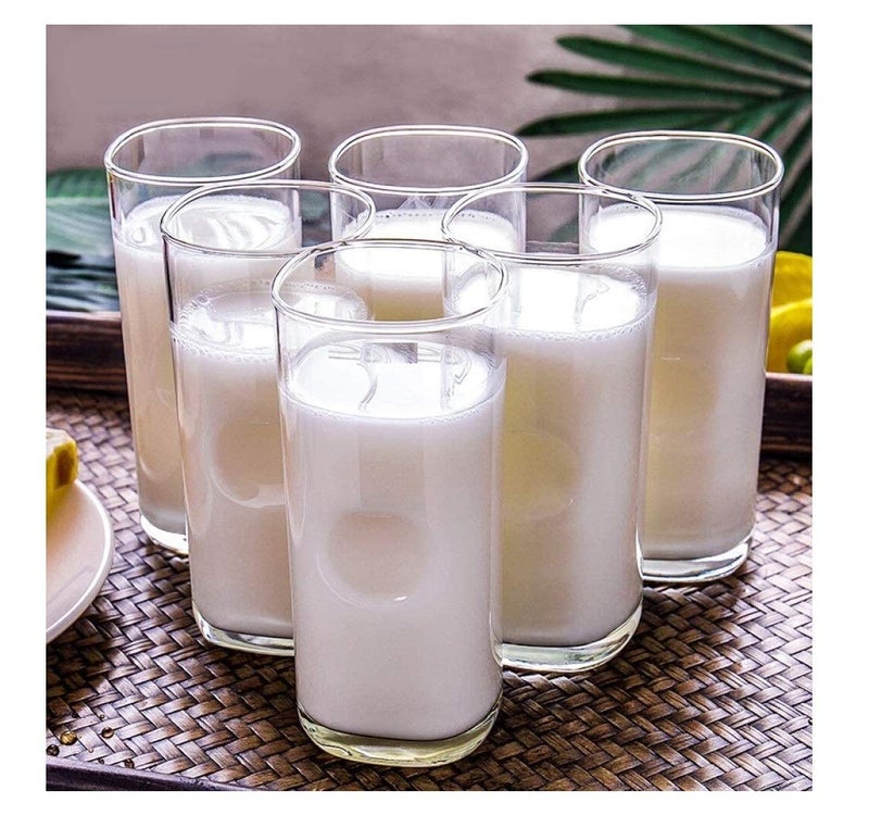 SOLEGLOW Premium Square Drinking Glasses Set of 6 300ml Perfect for Water Wine Juice Cocktails Durable and Stylish for Home Kitchen Bars Restaurants - Image 1