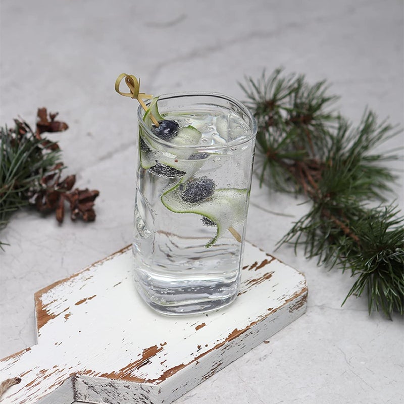 SOLEGLOW Premium Square Drinking Glasses Set of 6 300ml Perfect for Water Wine Juice Cocktails Durable and Stylish for Home Kitchen Bars Restaurants - Image 2