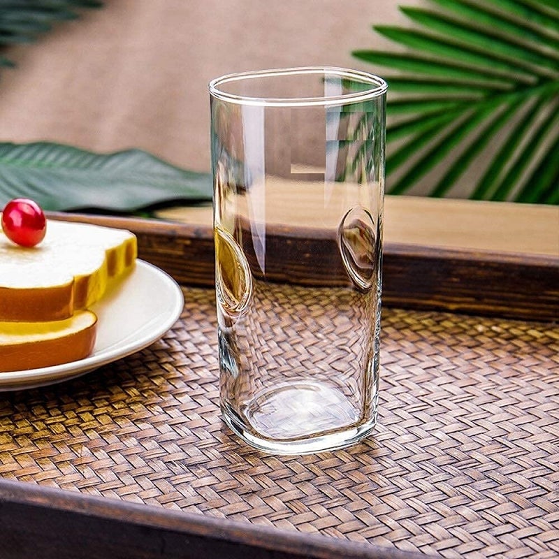 SOLEGLOW Premium Square Drinking Glasses Set of 6 300ml Perfect for Water Wine Juice Cocktails Durable and Stylish for Home Kitchen Bars Restaurants - Image 3