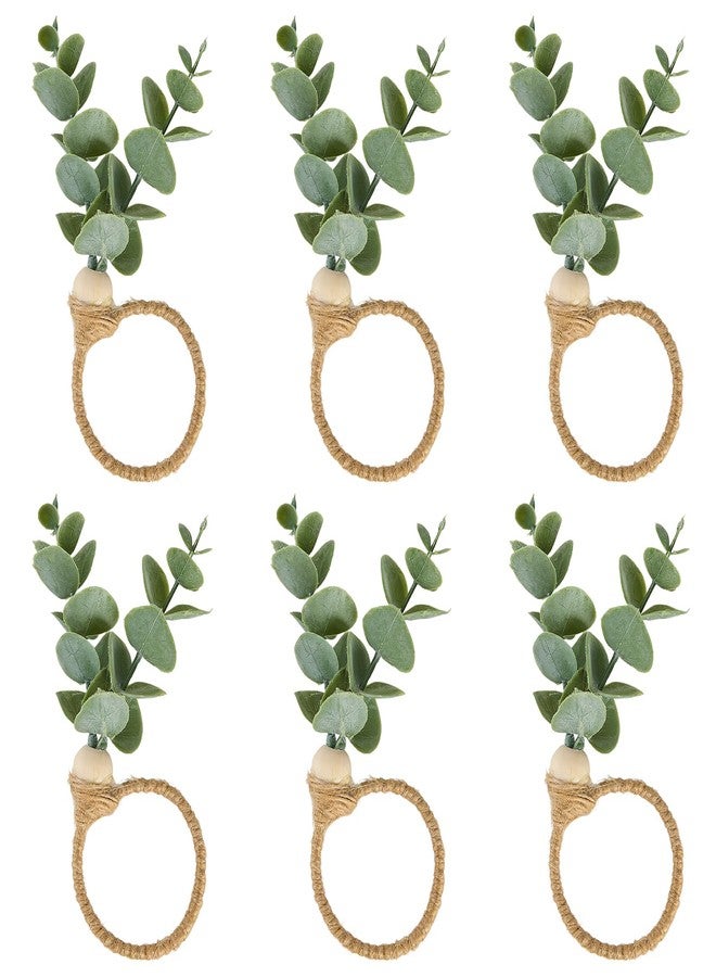 APTWOW Napkin Rings Set of 6, Easter Napkin Rings, Wood Bead Farmhouse Napkins Rings for Weddings Easter Party and Easter Table Decoration - Image 1
