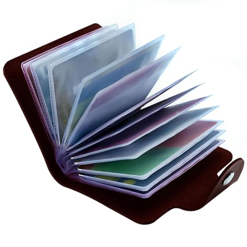 Kraptick 20 Slots Cardholder with Double-Sided Slots, Wallet for Cards, ATM, Debit, Credit Cards Holder, Unisex Wallet with Leather Design, Pack of 4 (Brown) - Image 3