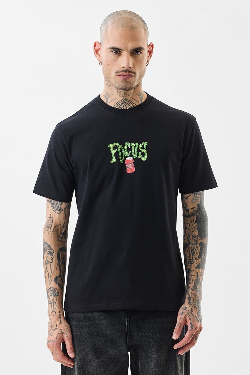 SNITCH Focus Black Slim Fit T-Shirt - Image 1