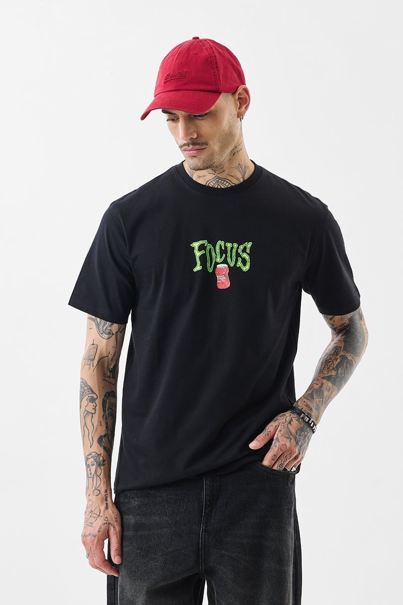 SNITCH Focus Black Slim Fit T-Shirt - Image 5