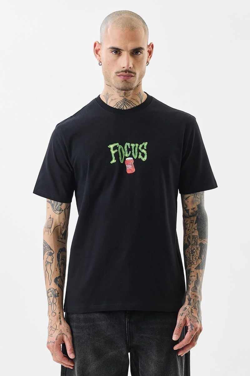 SNITCH Focus Black Slim Fit T-Shirt
