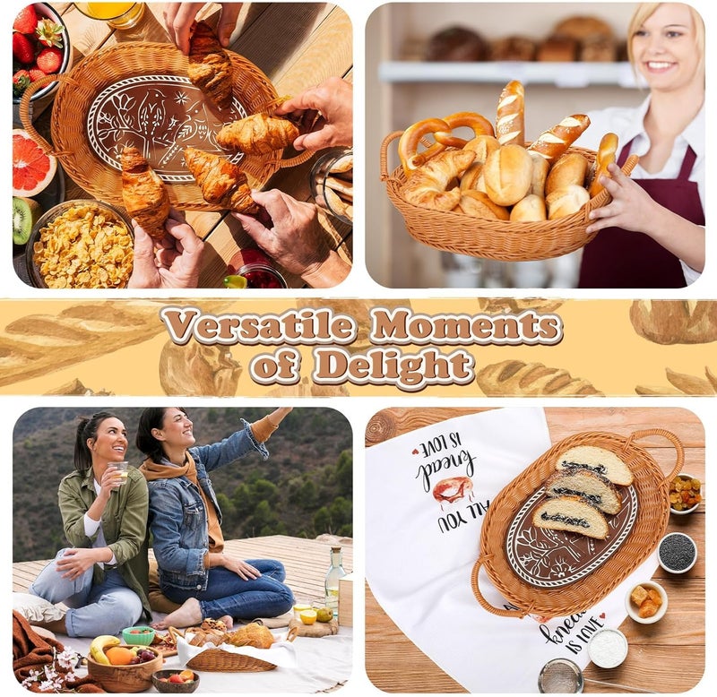 Huray Rayho Bread Warmer Basket with Stone Bread Basket for Serving Tortilla Warmer Basket with Kitchen Towel Bird on Branch Terracotta Warmer Bread Basket Thanksgiving Christmas Housewarming Gift - Image 5