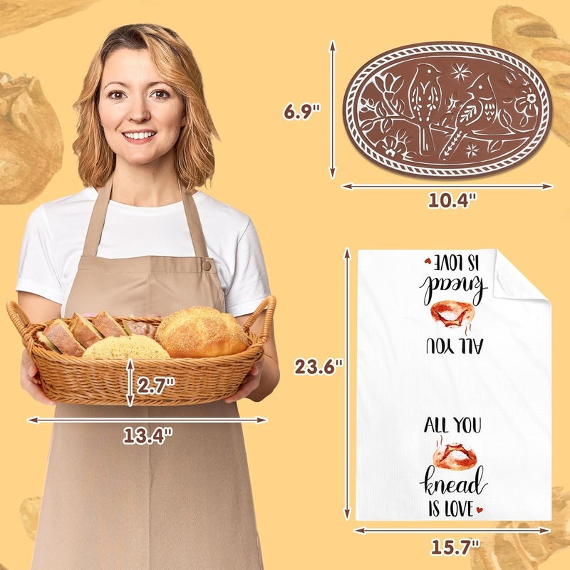 Huray Rayho Bread Warmer Basket with Stone Bread Basket for Serving Tortilla Warmer Basket with Kitchen Towel Bird on Branch Terracotta Warmer Bread Basket Thanksgiving Christmas Housewarming Gift - Image 3