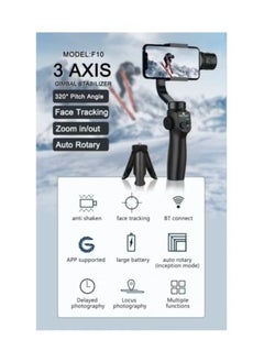 F10 3-Axis Stabilizer Tripod for Smartphone – Smooth Video Recording, Compact & Lightweight Design, Easy-to-Use Stabilization, Adjustable 360° Rotation, Perfect for Vlogging, Live Streaming, Photography, and Cinematic Shots on Your Smartphone