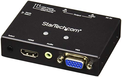 StarTech.com 2x1 VGA + HDMI to VGA Converter Switch w/ Priority Switching – Multi-format VGA and HDMI to VGA Selector – 1080p (VS221HD2VGA) - Image 1