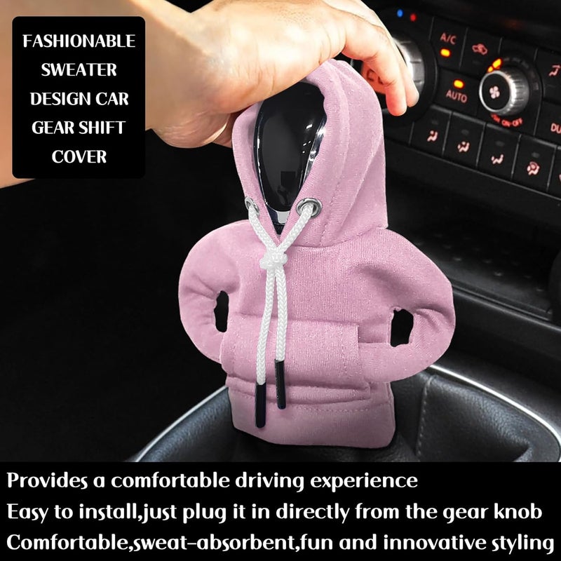 vvag Gear Shift Hoodie, Hoodie Car Gear Shift Cover, Car Shift Knob Hoodie, Automotive Interior Accessories, Universal Fit Knob Cover Gift (Pink) - Image 5