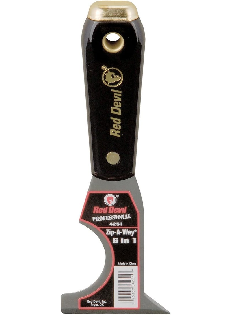 Red Devil RED DEVIL 4251 6-in-1 Painters Tool: Scraper, Putty Knife, Roll Cleaner, Nail Setter, Gouger, Spreader, Open Paint Cans  - Image 1