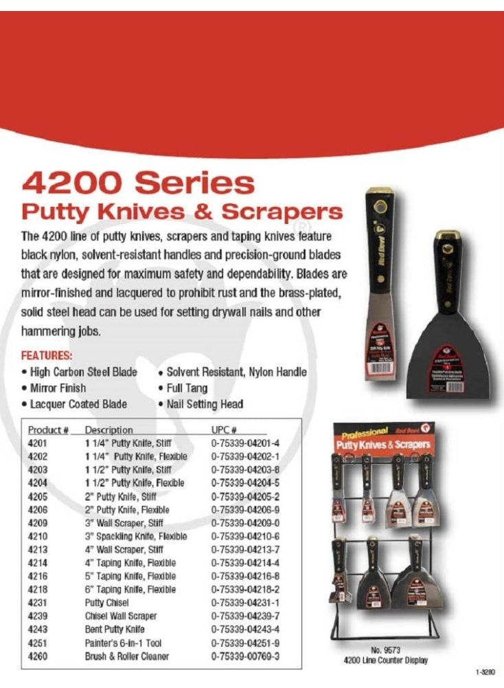 Red Devil RED DEVIL 4251 6-in-1 Painters Tool: Scraper, Putty Knife, Roll Cleaner, Nail Setter, Gouger, Spreader, Open Paint Cans  - Image 5