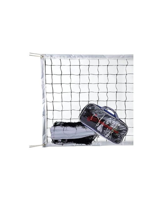 شبكة كرة طائرة خارجية، شبكة كرة طائرة من الدرجة الاولى عالية الجودة 9 متر × 1 متر لحمام السباحة والشاطئ والفناء الخلفي، مجموعة شبكة كرة طائرة احترافية بلون اسود من كيو شوب