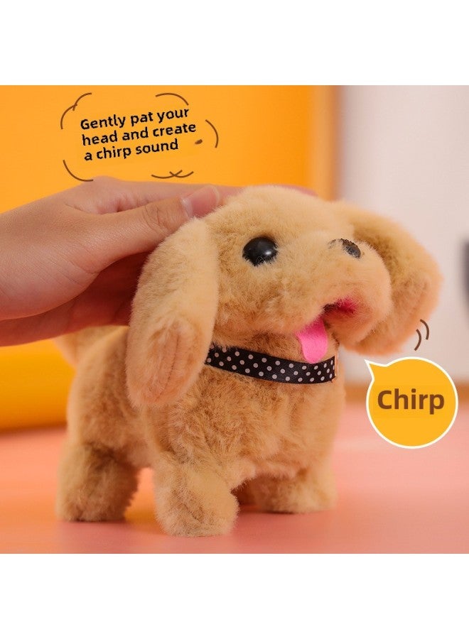 Plush Children's Electric Toy Rabbit Simulation Puppy Will Walk Will Call Will Nod And WAG Tail Wholesale-Color:Naked Small Golden Hair (bag) Battery Self-provided - Image 4
