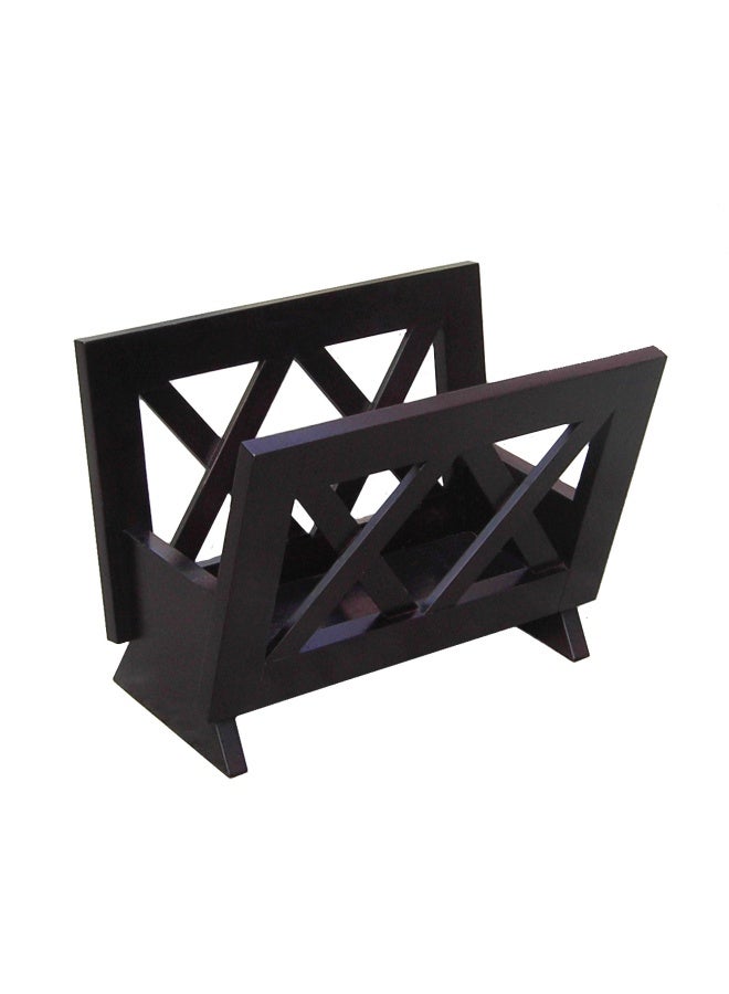 Oceanstar Oceanstar Contemporary Wood Magazine Rack Black  - Image 1