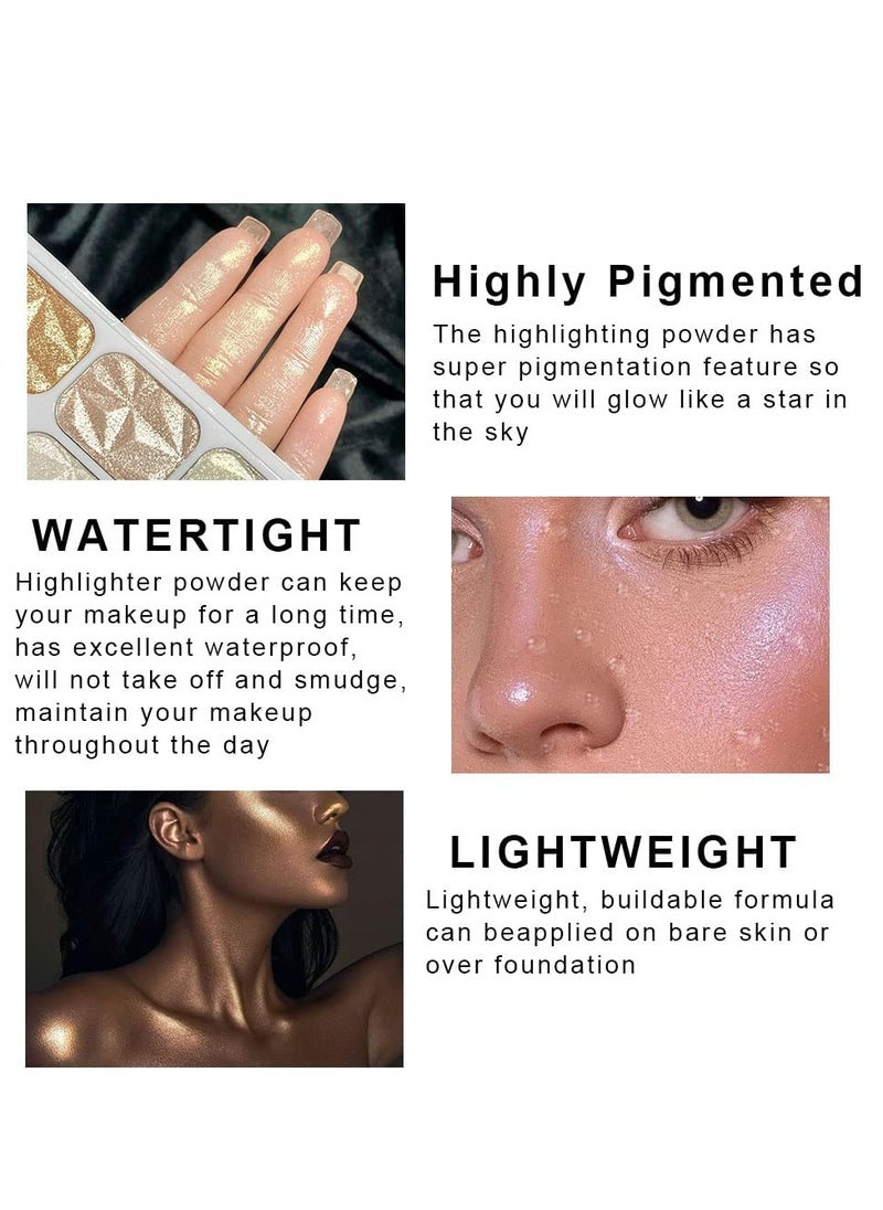 Excefore - 8 Colors Face Body Cheek Diamond Shimmer Highlighter Highlight Makeup Palette - Image 1