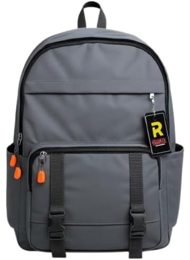 Rakzai Unisex Backpack, Water-Resistant Lightweight School and Travel Bag, Grey - Image 1