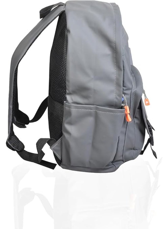 Rakzai Unisex Backpack, Water-Resistant Lightweight School and Travel Bag, Grey - Image 3