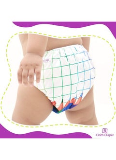 BEMBIKA Cloth Diapers For Babies Washable Reusable Adjustable Sizes (2 Combo) (2 Dry Feel Inserts Included) (Pencil + Neo Cat Doodle)  - Image 3