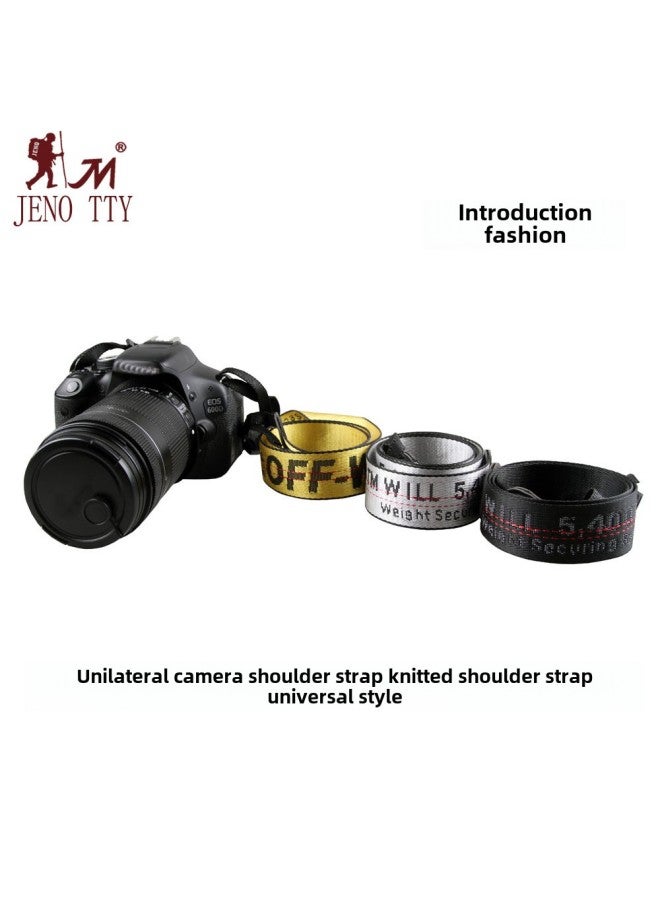 SLR Camera Strap Digital Camera Micro Single Camera Shoulder Strap Off-white Universal Shoulder Strap A Generation Of Hair-Color:Yellow  - Image 2
