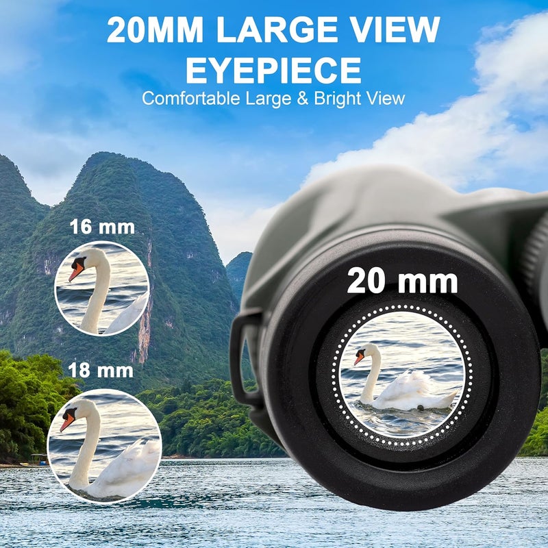 GHIME 10x42 Ultra HD Binoculars for Adults with Phone Adapter | Large View, Low Light Vision, Waterproof BAK4 Prism FMC Lens | Easy Focus Binoculars for Bird Watching, Travel, Wildlife, Sports - Image 2