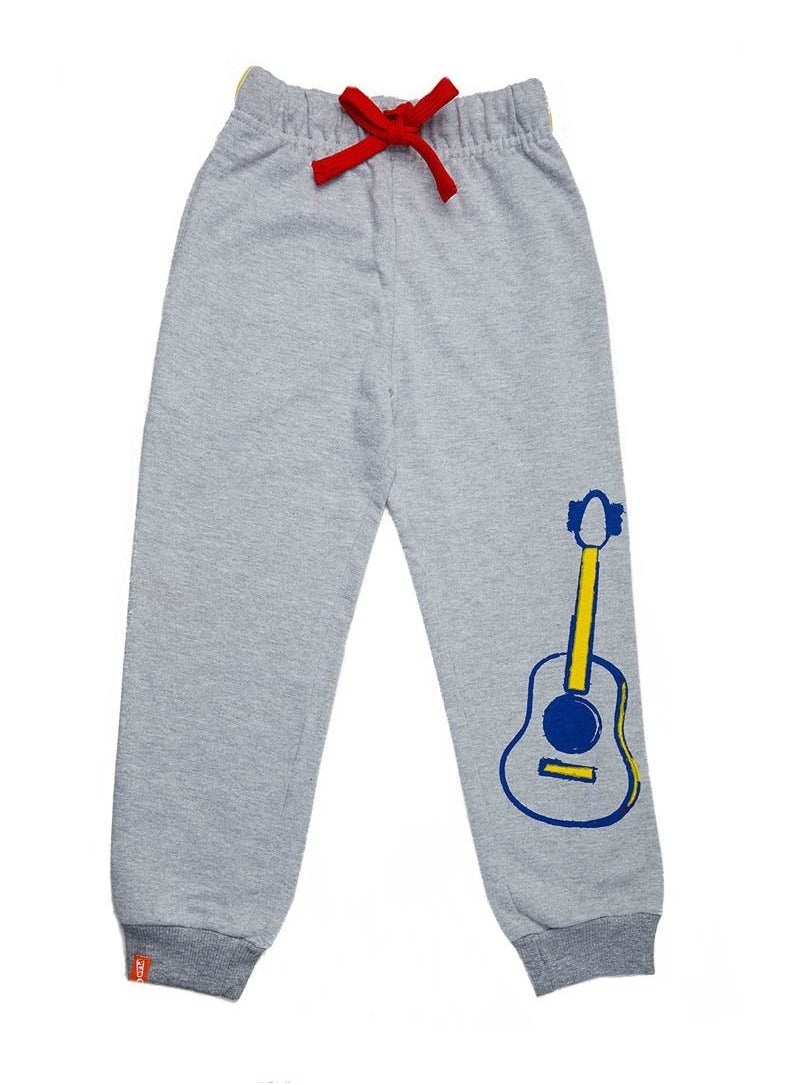 YouGotPlanB YouGotPlanB Cotton Guitar- Grey Track Pants for Boys, Grey, 4 Years-6 Years  - Image 1