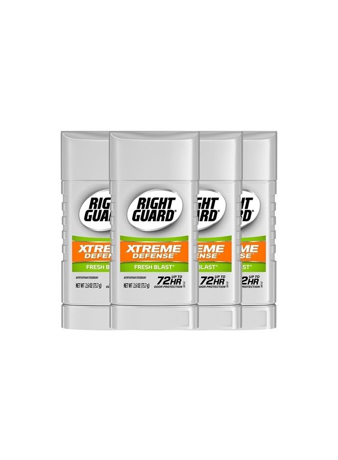 Right Guard مزيل العرق الصلب Xtreme Defense، نفحة منعشة، 2.6 أونصة (عبوة من 4)