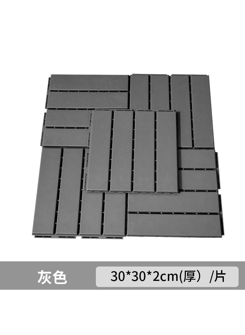 Plastic assembled floor self-assembled balcony terrace floor plastic floor imitation wood plastic floor plastic wood floor manufacturer Gray 