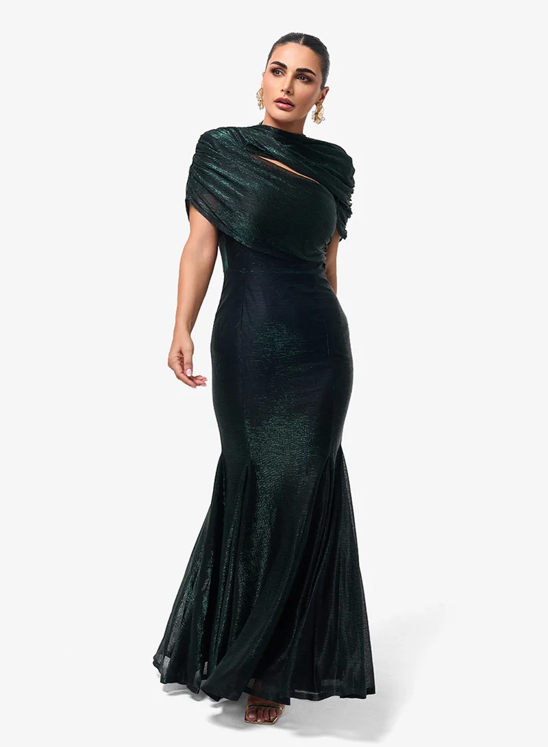 Threadz by Ajooni Cut Detail Tiered Hem Maxi Dress