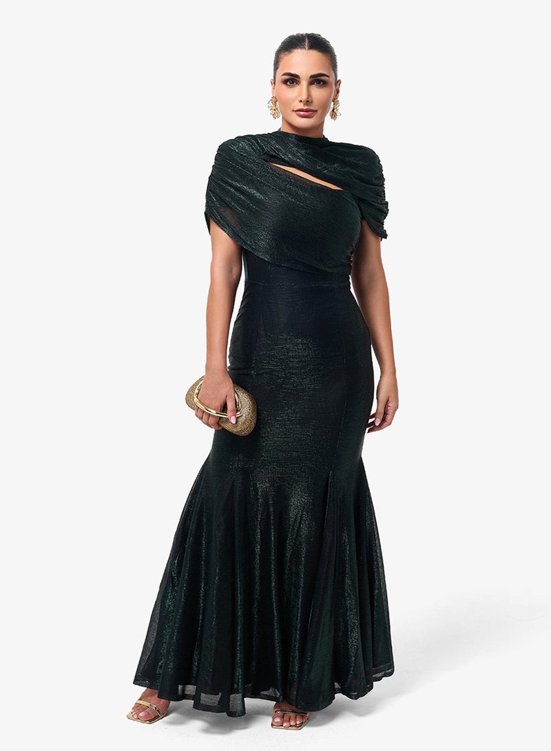 ثريدز باي اجوني فستان ماكسي بطبقات وحافة بتفاصيل مقصوصة - Image 1