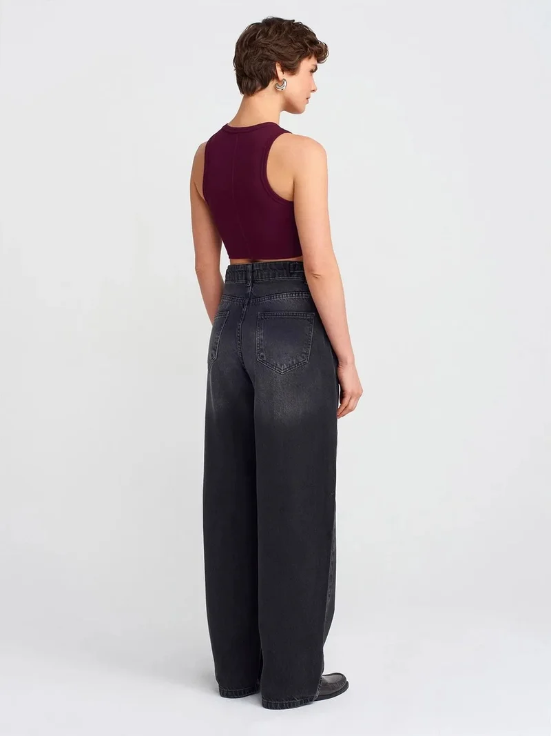 ديلفين Dilvin High-Waist Balloon Wide-Leg Jeans